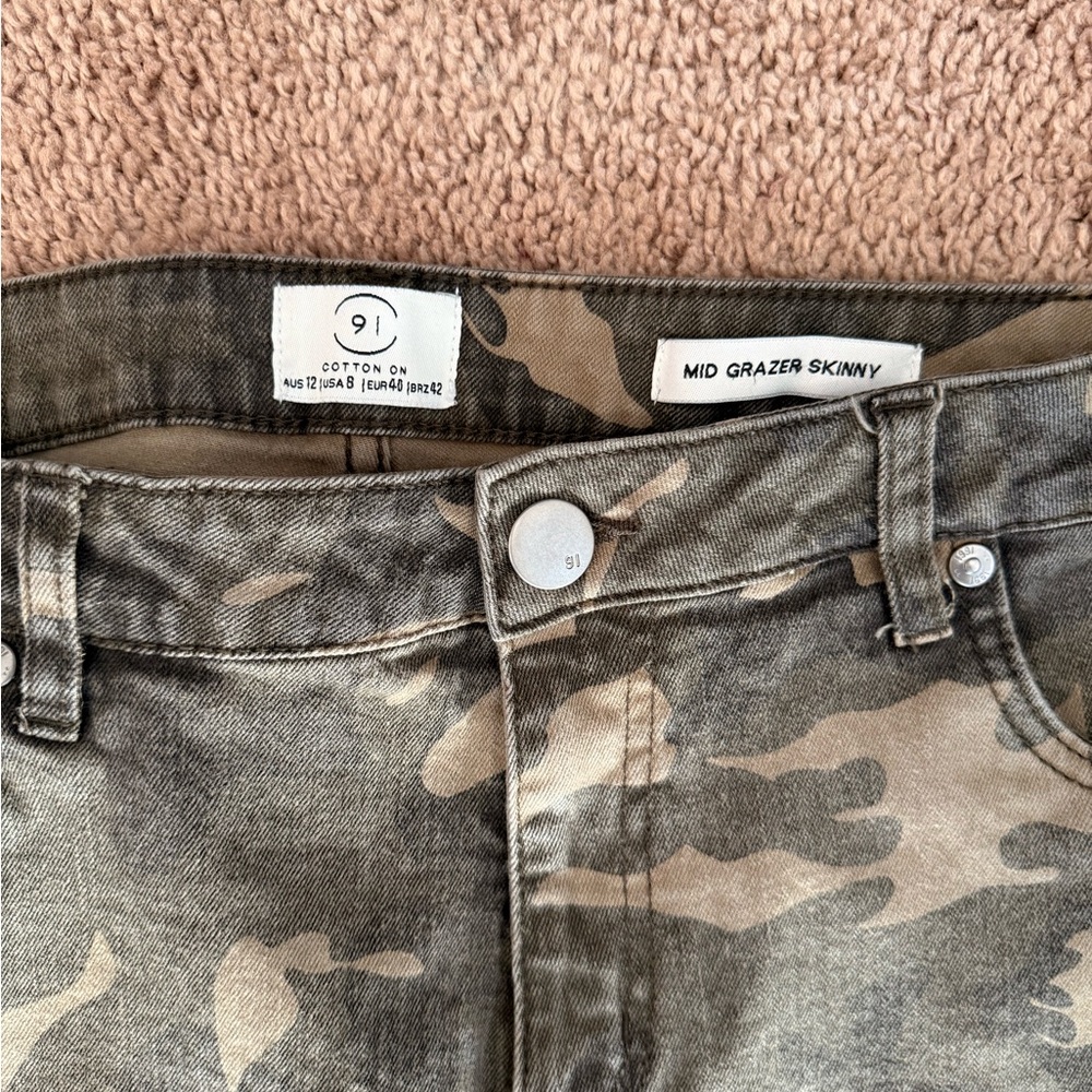 Cotton On Camouflage Mid Grazer Skinny Jeans